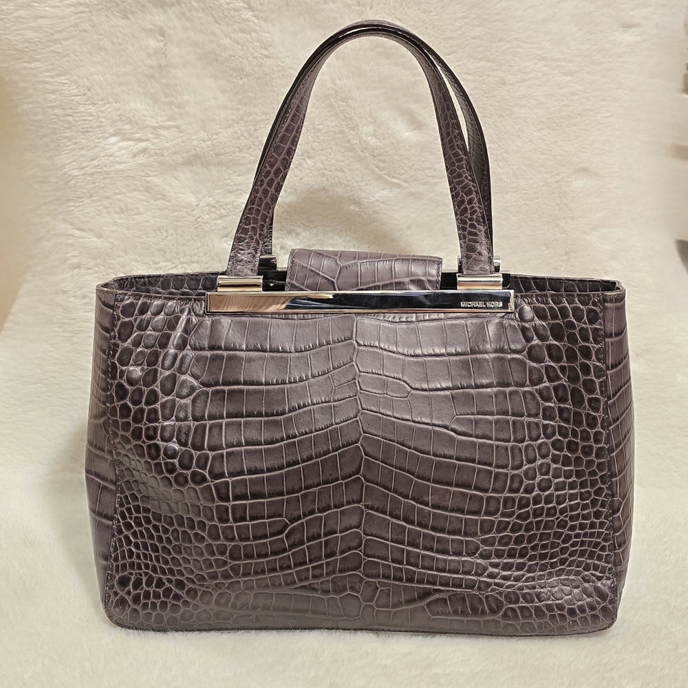 Michael Kors Plum Crocodile-Embossed Tote